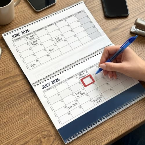 2026 Wall Calendar 3 Months Easy View Office Desk Tri Fold Planner Daily Routine Appointments Holidays Vertical Organiser Home School Study Office Multi-Month Display Year Planner