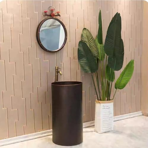 KIBONCY Lavabo Industriel sur Pied sur Pied, lavabo Vintage en Fonte avec Support, lavabo de Salle de Bain rétro for Salle d'eau, lavabo à Main de Style Ferme for buanderie(A)