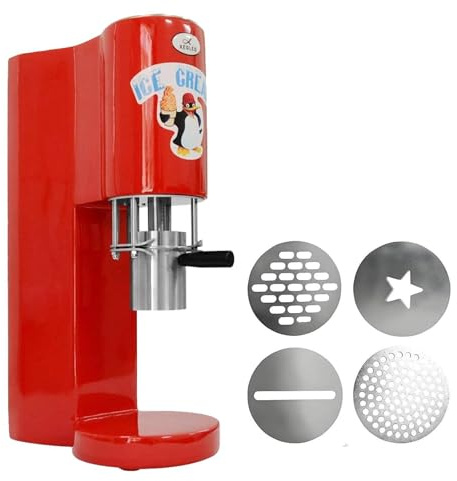 Soft Serve - Máquina para hacer helados de 28-30 l/h de salida con 4 puntas intercambiables para espaguetis, cintas y más para fiestas en casa y pequeñas empresas