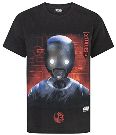 Star Wars Rogue One K2S0 Robot Boy's Children's Black T-Shirt Top