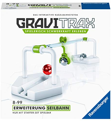 Ravensburger GraviTrax 26116 - GraviTrax Erweiterung Seilbahn - Ideales Zubehör für spektakuläre Kugelbahnen, Konstruktionsspielzeug für Kinder ab 8 Jahren