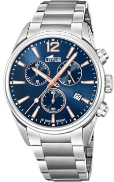 LOTUS Montre pour Homme 18690/2 Chrono Boîtier en Acier Inoxydable Gris Bracelet en Acier Inoxydable Gris