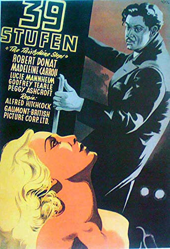Die 39 Stufen - Alfred Hitchcock - Robert Donat - Filmposter 37x53cm gerollt