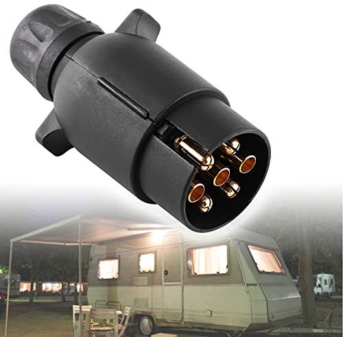 Fiche Attache Remorque - Spina Per Rimorchio 7 Poli - Spina Per Rimorchio Elettrica A 7 Pin A 12 Pin Adattatore Per Connettore Di Cablaggio A 7 Poli In Plastica Tipo N (Nero)