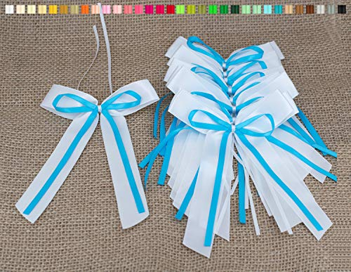 Antennenschleifen Hochzeit 10 Stück Türkis