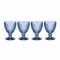 Villeroy & Boch Boston Coloured Rotweingläser Blue 4er Set, 310 ml, Farbige Weingläser mit Facettenmuster, Kristallglas für Rotwein, Spülmaschinengeeignet, Blau