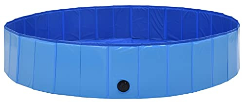 vidaXL Piscina para perros plegable PVC azul 160x30 cm