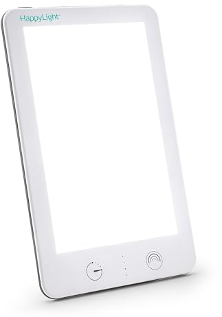Verilux HappyLight Lumi Plus - Light Therapy Lamp with 10,000 Lux, UV-Free, LED Bright White Light with Adjustable Brightness, Countdown Timer, & Detachable Stand - Boost Mood, Sleep, and Focus