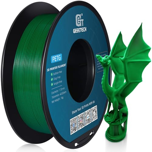 GEEETECH 3D Filament PETG 1,75 mm 1 kg für 3D Drucker Grün Maßgenauigkeit +/- 0,02 mm