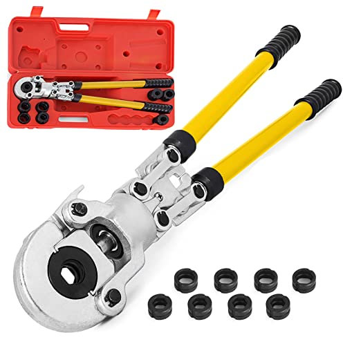 VEVOR Pince à Sertir THU16-32 mm, Mâchoires à Sertir Pinces à Sertir à Lames, Pinces De Tuyau Tête Rotative à 360 ° pour Tuyaux en Aluminium/Tuyaux PEX/Tuyaux PB/Raccords en Cuivre/Joints en Cuivre