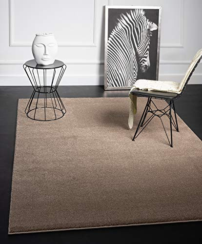 Mia's Teppiche Emma Wohnzimmer Teppich, Kurzflor, 80x150 cm, Beige