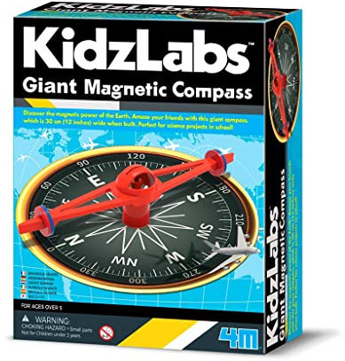 4M 403438 Kidzlabs Giant Magnetic Compass, Multicolour