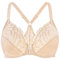 MELENECA Women's Front Fastening Racerback Plus Size Stretch Lace Underwire Unlined Bras Pale Nude 38D