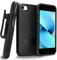 MOTIVE Case with Belt Clip for iPhone SE 2020/2022, Belt Clip Case w/Kickstand & Card Holder for Apple iPhone SE3 2022/SE2 2020/8/7 Protective Case [4.7] | Black
