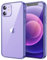 JETech Hülle für iPhone 12 Mini 5,4 Zoll, Nie Vergilbung Stoßfeste Stoßstange Handyhülle, Anti-Kratzt Klar Rückseite (Lila)