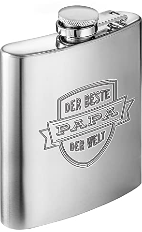 Petaca con grabado para papá, regalo del día del padre, petaca de acero inoxidable para el mejor padre, regalo para el día del padre o cumpleaños, gadget al aire libre con tapón de rosca, regalos para