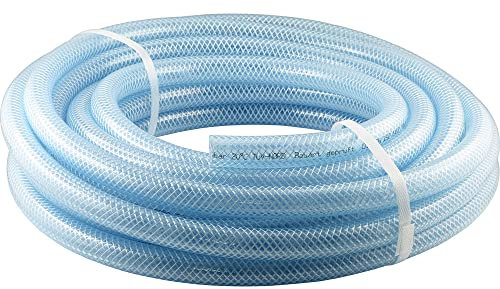 Fittingteile - PVC-Schlauch mit Gewebeeinlage Transparent Lebensmittelqualität Trinkwasser Druckluftschlauch Wein (Innen Ø: 9 mm (3/8) - Länge: 50 Meter)