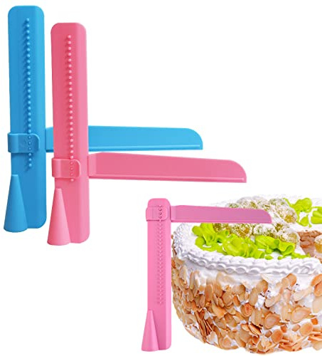 SHULLIN 2 Stück Fondant Kuchenschaber Glätter Verstellbar Tortenspachtel | Kuchen Schaber Fondant Spatel Tortenschaber Kuchen Creme Plastik glatt machende verzierende Werkzeuge Fondant Glätter