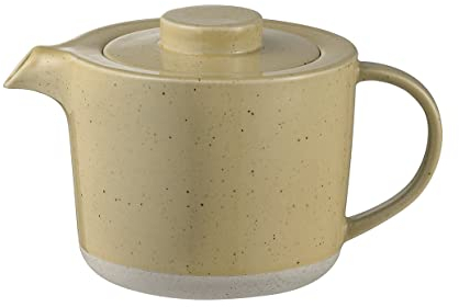 Blomus Teekanne Sablo, Teekessel, Behälter für Heißgetränke mit Filter, Steingut, Edelstahl, Savannah, 1 L, 64378