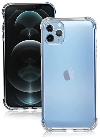For iPhone 12 Pro Max Clear Skin Gel Bumper Case Phone Protector Shockproof Transparent Silicone Soft TPU Crystal Gel Case Cover All Round Protective Cover