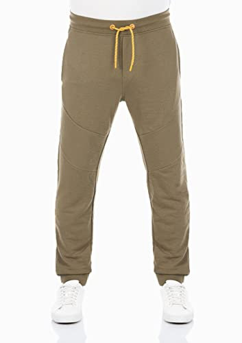 riverso Jogginghose Herren Baumwolle lang RIVVeit Regular Fit Sweathose Trainingshose Biker Jogger Sporthose Freizeithose, Größe:5XL, Farbe:Ivy Green
