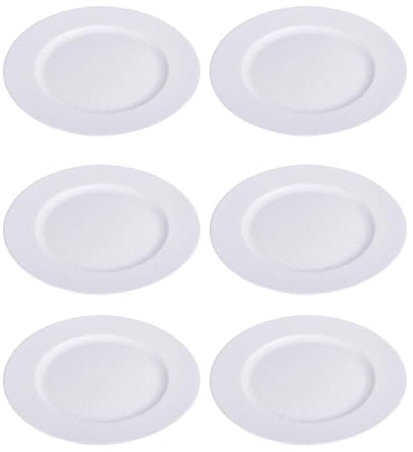 LOLAhome Juego de 6 bajoplatos Navidad Grabados de plástico Plateados de 35 cm