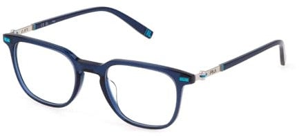 FILA PANTOS Edelstahl Brillen in Transparentes Blau für Herren, Brille mit Sehstärke, optional mit Sonnenbrillen tönung oder Blaulichtfilter (Modell VFI443)