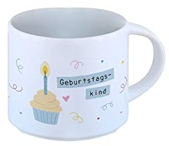 Odernichtoderdoch Tasse „Geburtstagskind“ blau - Kaffeebecher aus Keramik mit Motiv - Volumen 0.4 l