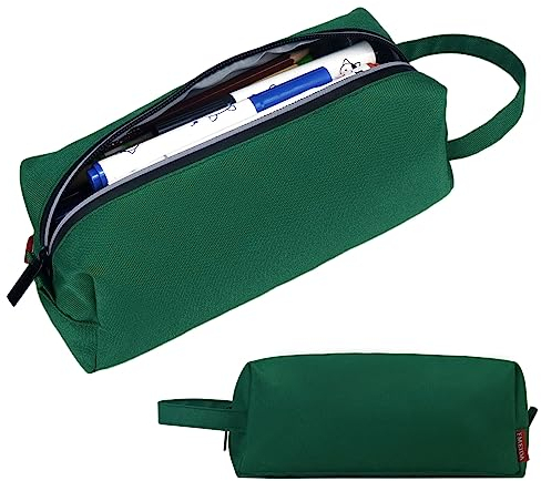 Fmeida Federmäppchen Mädchen Federtasche Junge Schlampermäppchen Federmappe Etui Single Stiftemäppchen Stiftemappe Federpenal Mäppchen für Büro Uni Dunkelgrün