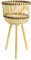 Support de Pot de Fleurs Tissé en Bambou avec Pieds en Bois, Pots de Fleurs en Rotin D'intérieur, Support de Plantes D'intérieur Tissé au Sol en Rotin pour Décoration de la Maison et(S assortis)