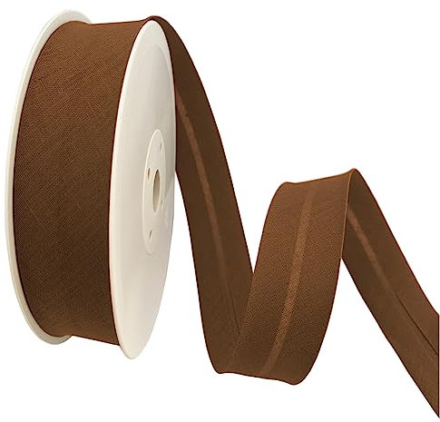 TEXTEX = 20 mm Breites Schrägband. 50% Baumwolle und 50% Polyester. Stück von 10m - (Brun)