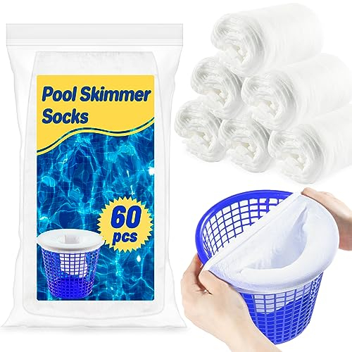 Sukh Pool Skimmer Socks Filte - 40PCS Saver Pool Socks Skimmer Filters Baskets Sleeves Cleans Debris,Capture Leaves Hair and Other Particle for In-Ground,Above Ground