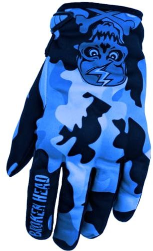 Broken Head MX-Handschuhe Rebelution Blau - Motorrad-Handschuhe Für Motocross, Enduro, Mountainbike - Camouflage Blau (S)