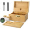 REANICE Gro?es Bambus Box Tablett Set£¬Geschenk Set mit Rolltablett und 5 Zubeh?rteilen, Trennw?nde, luxuri?ses Stash Box, Holz-Aufbewahrungsset mit Schloss f¨¹r Aufbewahrungsgegenst?nde