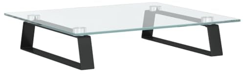 vidaXL Supporto per Monitor Nero 40x35x8cm Vetro Temperato e Metallo