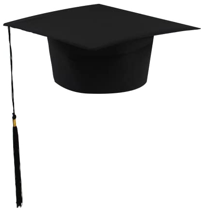 Carnavalife Doktorhut für Erwachsene, Kinder, mit Quaste, für Vorschule, Vorschule, Universität, Schwarz , One size