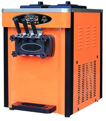 wokmans Máquina Para Hacer Helados Suaves De 1800 W Con Tolva De 2 × 6,5 L, Máquina Para Hacer Helados Comercial De 3 Sabores, 22 A 25 L O 5,8 A 6,6 Tazas Por Hora