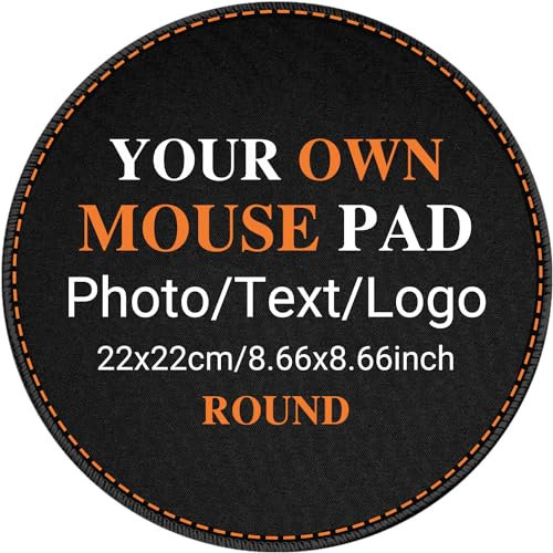 Tapis De Souris Photo Personnalisé, Tapis de Bureau à Bords Cousus Personnalisés avec Votre Image et Votre Texte, Cadeaux de Logo Créatifs 22x22cm