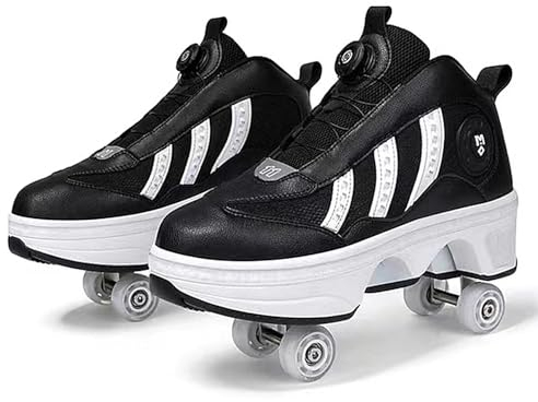Shoes with Wheels for Men Shoes Roller Skates Children Skateboard Shoes Comfortable and Breathable Quad Skates Adjustable Roller Skates Hidden Wheel for Running Sports Shoes for Playing for Men,43