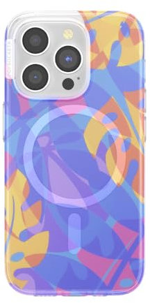 PopSockets Hülle für iPhone 15 Pro kompatibel mit MagSafe, Hülle für iPhone 15 Pro, kompatibel mit kabellosem Laden, Nur Hülle - Boca Palms Blue