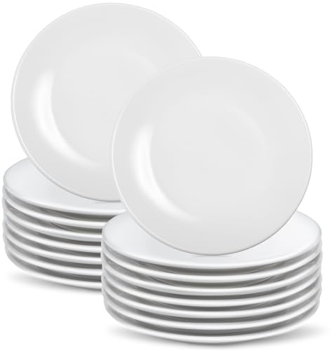 RAIHOMKIT 16 Pcs Porcelain Dessert Plates,6 inch White Appetizer Plates,Round Small White Plates,Small Plates for Appetizers,Ceramic Dessert Plate for Cake Snacks,Microwave Oven and Dishwasher Safe