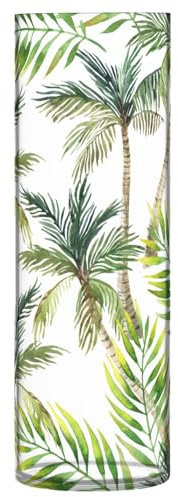 SKYSHU Tropical Palm Tree Plastic Cylinder Flower Vase for Plants Bouquet, 1 Pack Unbreakable Tall Clear Vase for Wedding Centerpieces Home School Office Decor, 11.8 x 3.9 Inch