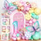 G.C Deko 1. Geburtstag Mädchen Schmetterlinge Luftballon Girlande Schmetterlinge Deko Geburtstag mit Ballon Girlande Ballonbox für Schmetterling Geburtstagsdeko Mädchen Baby Shower Party Deko