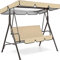 Outdoor-Terrassenschaukel-Abdeckungs-Set, wasserdicht, 210D-Oxford-Gewebe, Sonnenschutz, winddicht, Anti-UV-Hängematte, Baldachin-Set, Dunkelblau (190 x 124 x 15 cm)