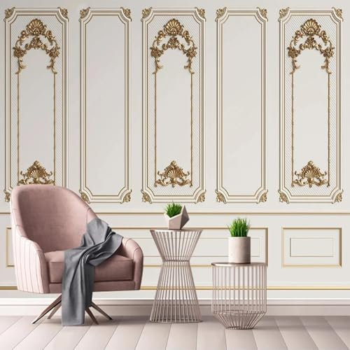 HBYUEHAN Gips-Reliefgitter-Hintergrundwand im europäischen Stil, großes Poster, Dekoration für Wohnzimmer, Erwachsenenzimmer, Kinderzimmer und Arbeitszimmer