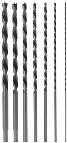 Long Wood Drill Bits 7pcs 300mm Extra Long Hss Drill Bit Wood Three-Point Drill Bit for Carpenter Woodworking Plastic Rubber