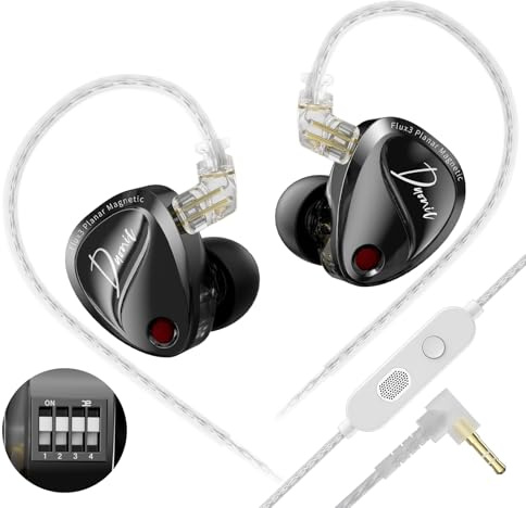 KZA COUSTICS KZ Duonic In Ear Gaming Auriculares intraurales con triple controlador magnético plano y controlador dinámico dual superlineal, auriculares IEM para jugadores, audiófilos