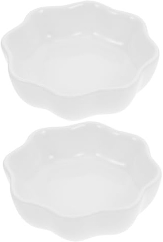 DECHOUS Hamster Food Bowl Substrate Rabbit Guinea Pig Water Ceramic Pet 2 Pcs Ceramic 2-Pack Wear-Resistant Small Animal Food Pot for Chinchillas Easy to Clean 2.76X2.76X0.94 Inch