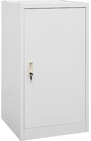 HUAKEHOM Sattelschrank Stallspind Sattelspind Reitschrank Sattelhalter Sattelträger Stahlschrank Schließfachschrank Hellgrau 53x53x105 cm Stahl