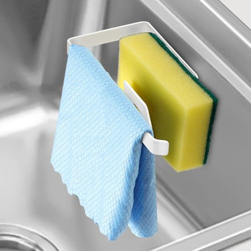 GAViA Porte Eponge evier Cuisine Amovibles, Organisateur évier Cuisine | Porte-éponge Cuisine Autocollant, Support éponge et torchon, Porte-éponge évier antirouille, Accessoires De Cuisine Blanc